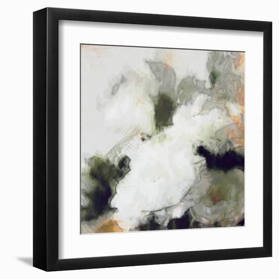 Art Floral Vintage Light Sepia Blurred Background with White Roses and Peonies-Irina QQQ-Framed Art Print