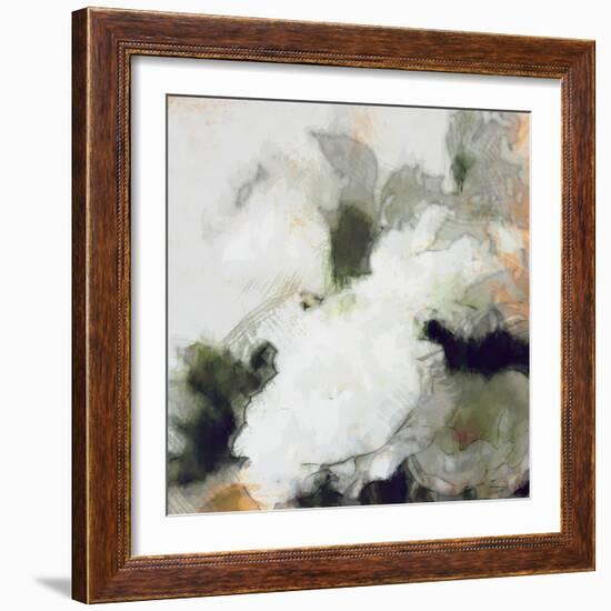 Art Floral Vintage Light Sepia Blurred Background with White Roses and Peonies-Irina QQQ-Framed Art Print