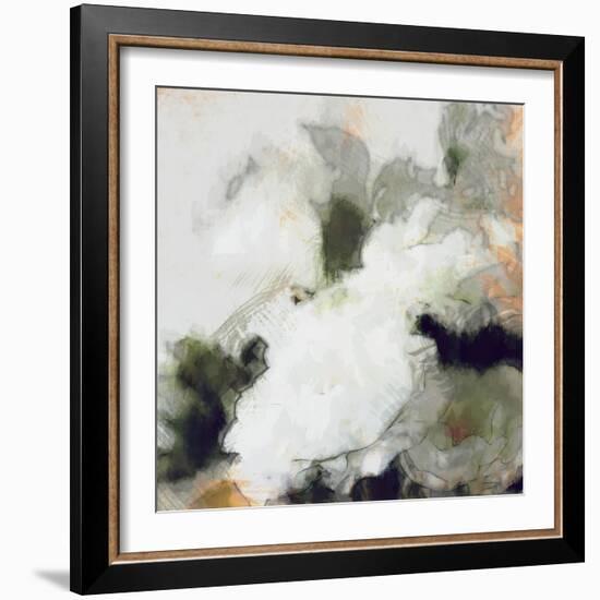 Art Floral Vintage Light Sepia Blurred Background with White Roses and Peonies-Irina QQQ-Framed Art Print