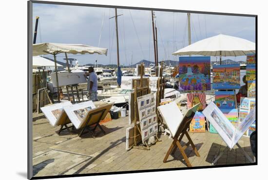 Art for sale by the harbour, Saint Tropez, Var, Cote d'Azur, Provence, French Riviera, France, Medi-Fraser Hall-Mounted Photographic Print