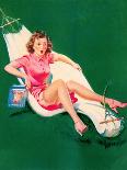 Yours for the Basking Bikini Pin-Up 1940s-Art Frahm-Art Print