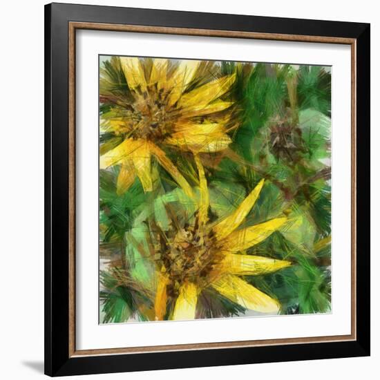 Art Grunge Autumn Floral Vintage Background , Drawing with Color Pencils-Irina QQQ-Framed Art Print