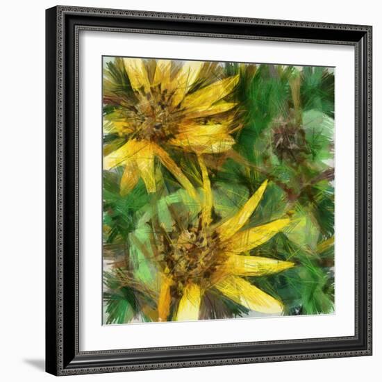 Art Grunge Autumn Floral Vintage Background , Drawing with Color Pencils-Irina QQQ-Framed Art Print