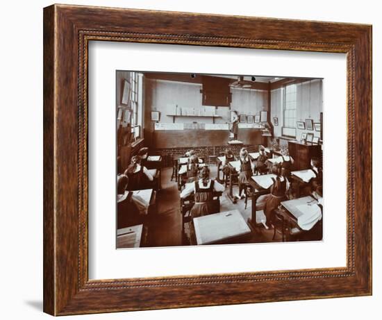 Art Lesson, Fulham County Secondary School, London, 1908-null-Framed Photographic Print