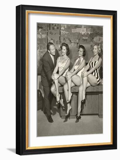 Art Linkletter with Bathing Beauties-null-Framed Art Print