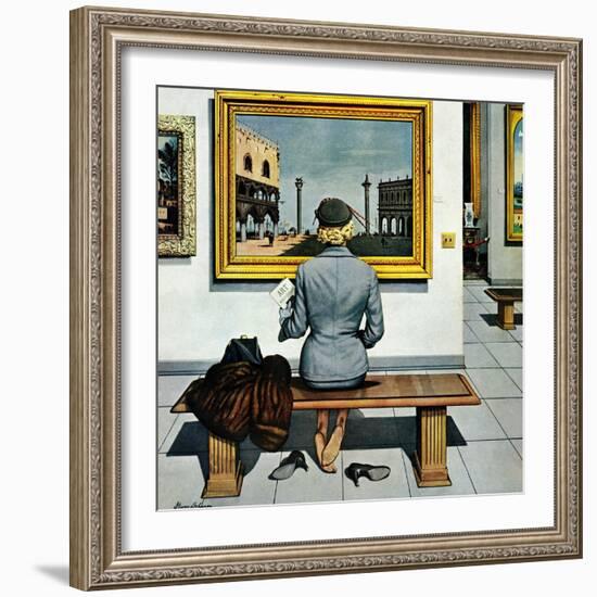 "Art Lover", March 3, 1956-Stevan Dohanos-Framed Giclee Print