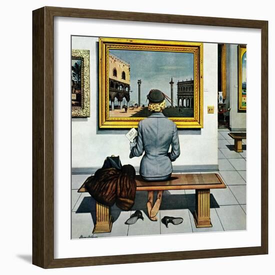 "Art Lover", March 3, 1956-Stevan Dohanos-Framed Giclee Print