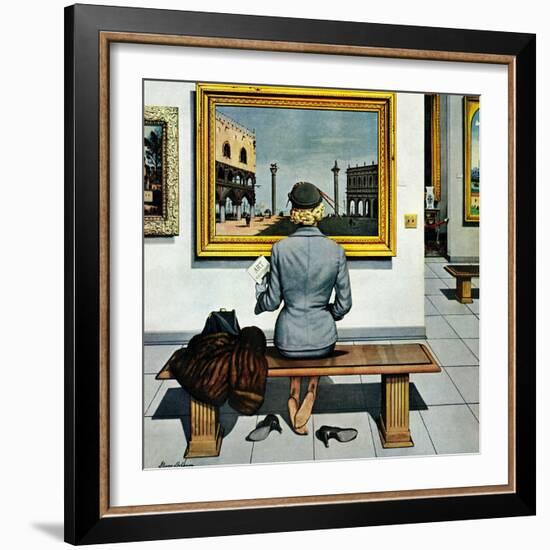 "Art Lover", March 3, 1956-Stevan Dohanos-Framed Giclee Print