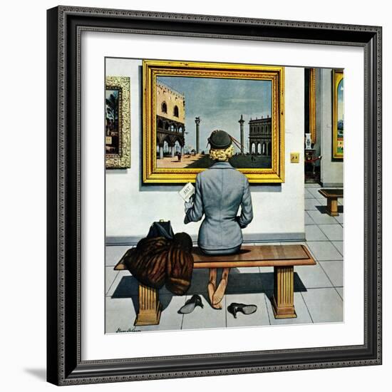 "Art Lover", March 3, 1956-Stevan Dohanos-Framed Giclee Print