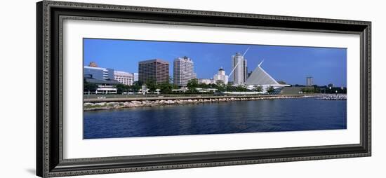 Art Museum at the Waterfront, Milwaukee Art Museum, Lake Michigan, Milwaukee, Wisconsin, USA-null-Framed Photographic Print