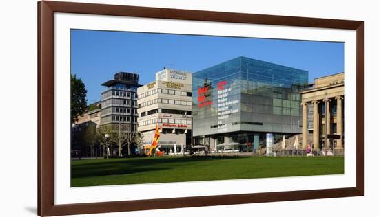 Art Museum on Palace Square in Stuttgart, Baden-Wurttemberg, Germany, Europe-Hans-Peter Merten-Framed Premium Photographic Print