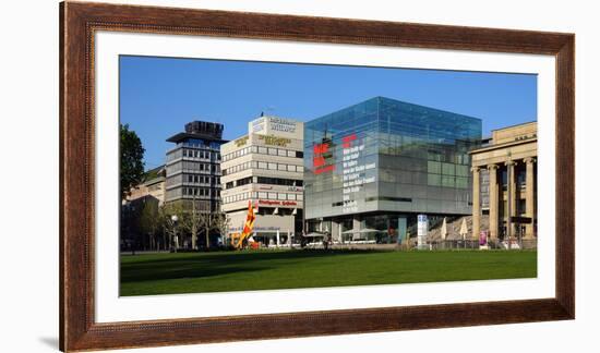 Art Museum on Palace Square in Stuttgart, Baden-Wurttemberg, Germany, Europe-Hans-Peter Merten-Framed Premium Photographic Print