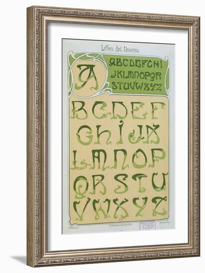 Art Nouveau Alphabet. 1903-E. Mulier-Framed Giclee Print