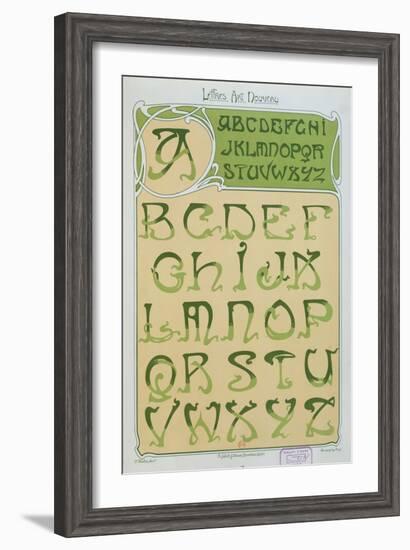 Art Nouveau Alphabet. 1903-E. Mulier-Framed Giclee Print