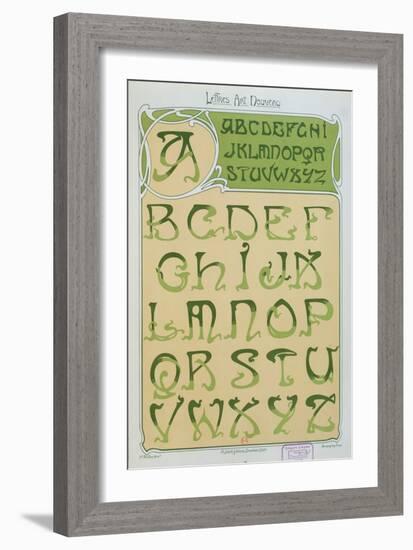 Art Nouveau Alphabet. 1903-E. Mulier-Framed Giclee Print