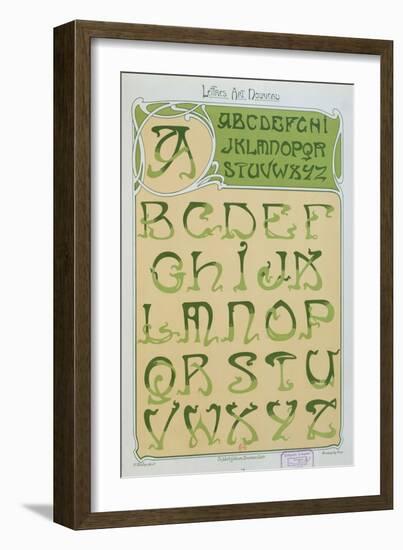 Art Nouveau Alphabet. 1903-E. Mulier-Framed Giclee Print