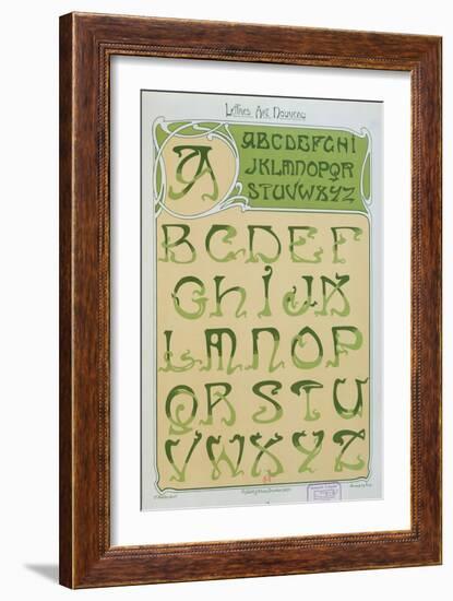 Art Nouveau Alphabet. 1903-E. Mulier-Framed Giclee Print