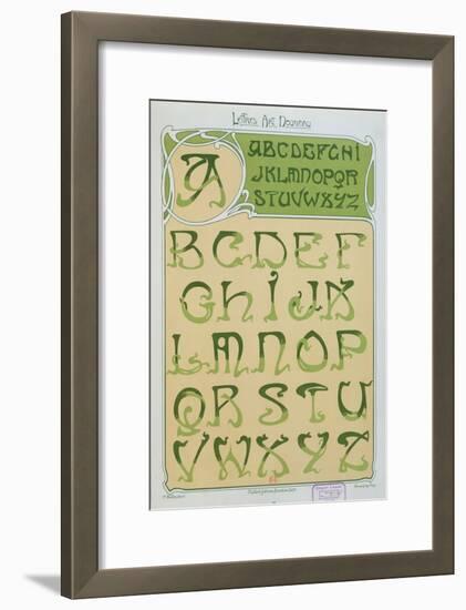 Art Nouveau Alphabet. 1903-E. Mulier-Framed Giclee Print