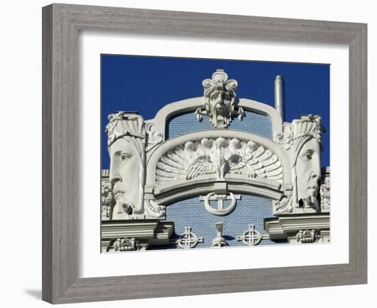 Art Nouveau Architecture, 10B Elizabetes Iela, Designed by Mikhail Eisenstein, Riga, Latvia-Gary Cook-Framed Photographic Print