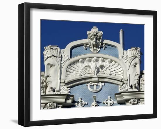 Art Nouveau Architecture, 10B Elizabetes Iela, Designed by Mikhail Eisenstein, Riga, Latvia-Gary Cook-Framed Photographic Print