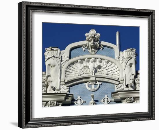 Art Nouveau Architecture, 10B Elizabetes Iela, Designed by Mikhail Eisenstein, Riga, Latvia-Gary Cook-Framed Photographic Print