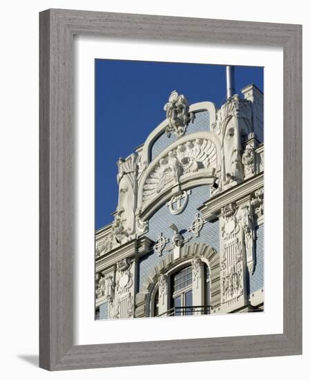 Art Nouveau Architecture, 10B Elizabetes Iela, Designed by Mikhail Eisenstein, Riga, Latvia-Gary Cook-Framed Photographic Print