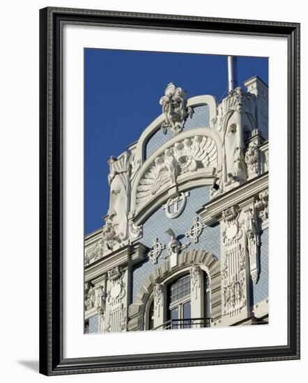 Art Nouveau Architecture, 10B Elizabetes Iela, Designed by Mikhail Eisenstein, Riga, Latvia-Gary Cook-Framed Photographic Print