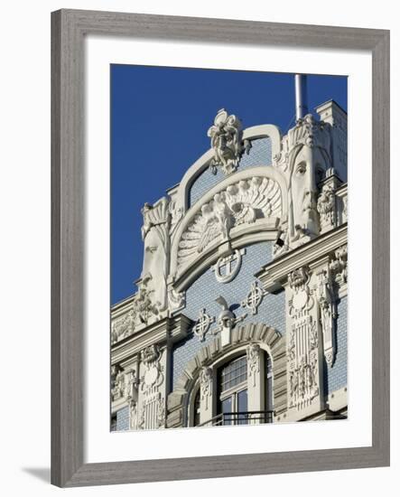 Art Nouveau Architecture, 10B Elizabetes Iela, Designed by Mikhail Eisenstein, Riga, Latvia-Gary Cook-Framed Photographic Print