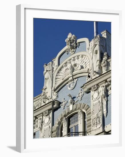 Art Nouveau Architecture, 10B Elizabetes Iela, Designed by Mikhail Eisenstein, Riga, Latvia-Gary Cook-Framed Photographic Print