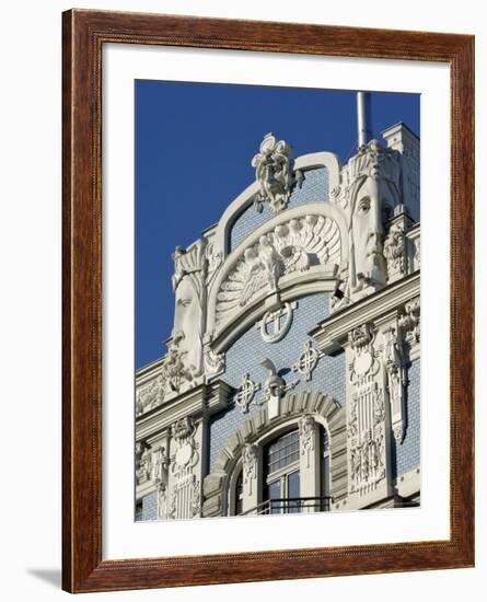 Art Nouveau Architecture, 10B Elizabetes Iela, Designed by Mikhail Eisenstein, Riga, Latvia-Gary Cook-Framed Photographic Print