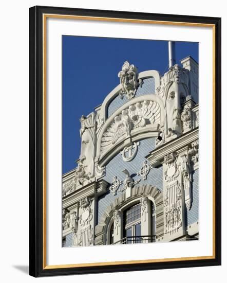 Art Nouveau Architecture, 10B Elizabetes Iela, Designed by Mikhail Eisenstein, Riga, Latvia-Gary Cook-Framed Photographic Print