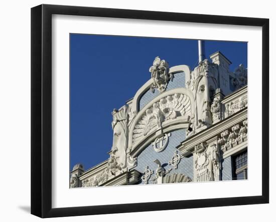 Art Nouveau Architecture, 10B Elizabetes Iela, Designed by Mikhail Eisenstein, Riga, Latvia-Gary Cook-Framed Photographic Print