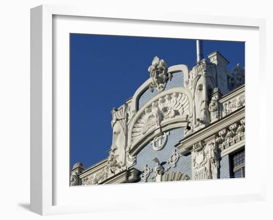 Art Nouveau Architecture, 10B Elizabetes Iela, Designed by Mikhail Eisenstein, Riga, Latvia-Gary Cook-Framed Photographic Print