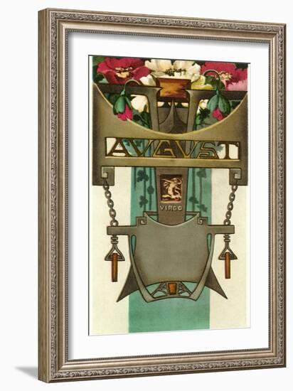 Art Nouveau August, Virgo-null-Framed Art Print