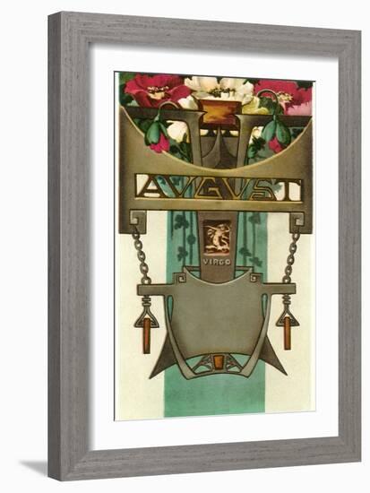 Art Nouveau August, Virgo-null-Framed Art Print