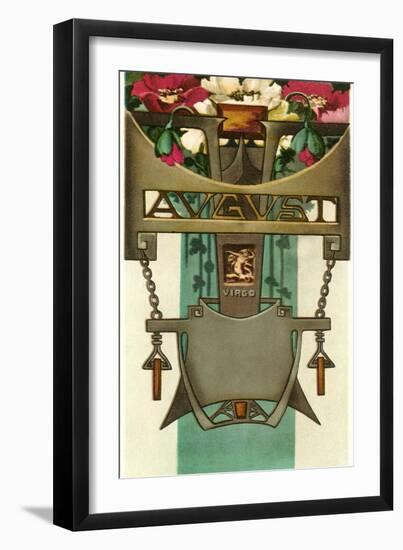 Art Nouveau August, Virgo-null-Framed Art Print