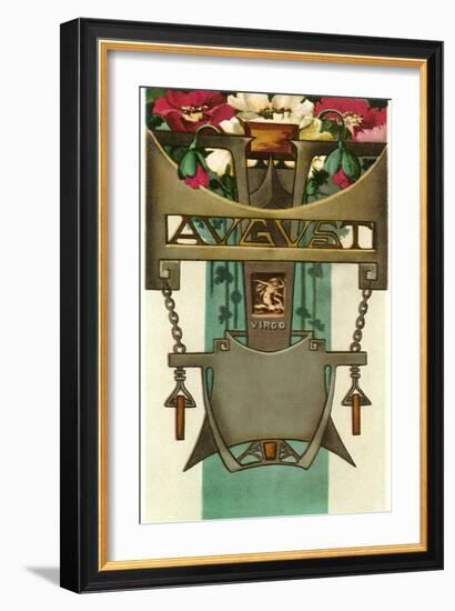 Art Nouveau August, Virgo-null-Framed Art Print