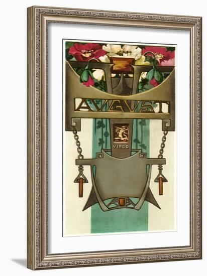 Art Nouveau August, Virgo-Found Image Press-Framed Giclee Print