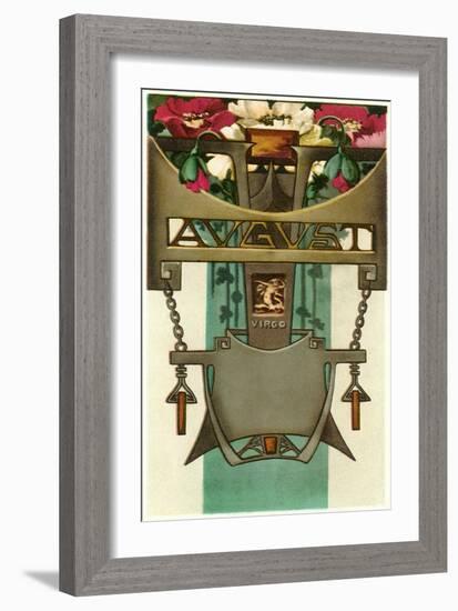 Art Nouveau August, Virgo-Found Image Press-Framed Giclee Print