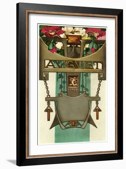 Art Nouveau August, Virgo-Found Image Press-Framed Giclee Print