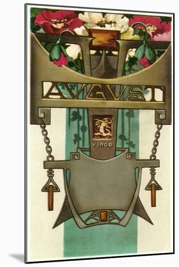 Art Nouveau August, Virgo-Found Image Press-Mounted Giclee Print
