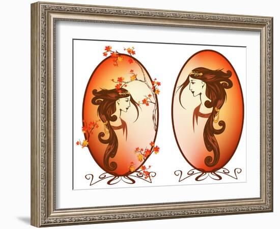 Art Nouveau Autumn-Cattallina-Framed Art Print