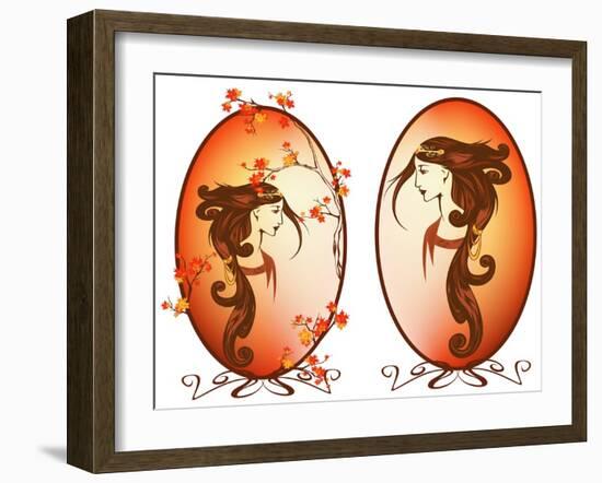 Art Nouveau Autumn-Cattallina-Framed Art Print