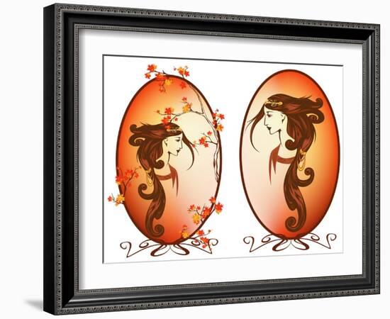 Art Nouveau Autumn-Cattallina-Framed Art Print