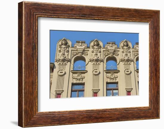 Art Nouveau building on Alberta Street in central Riga, Latvia-Keren Su-Framed Photographic Print