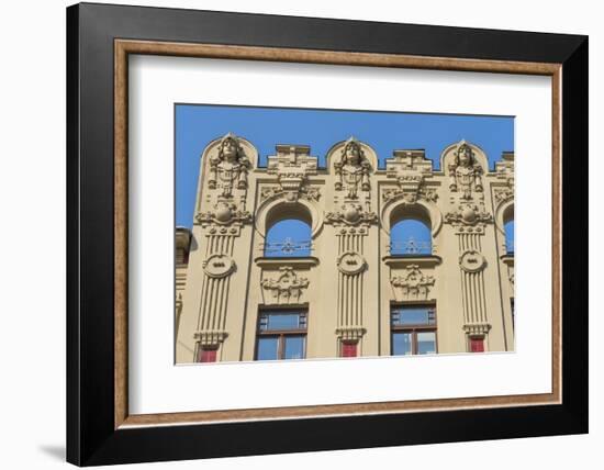 Art Nouveau building on Alberta Street in central Riga, Latvia-Keren Su-Framed Photographic Print