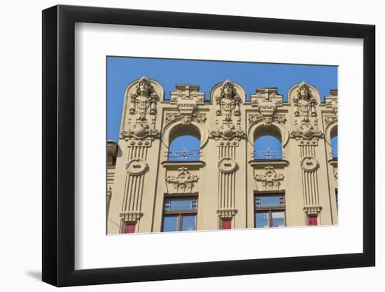 Art Nouveau building on Alberta Street in central Riga, Latvia-Keren Su-Framed Photographic Print