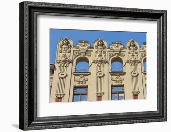 Art Nouveau building on Alberta Street in central Riga, Latvia-Keren Su-Framed Photographic Print