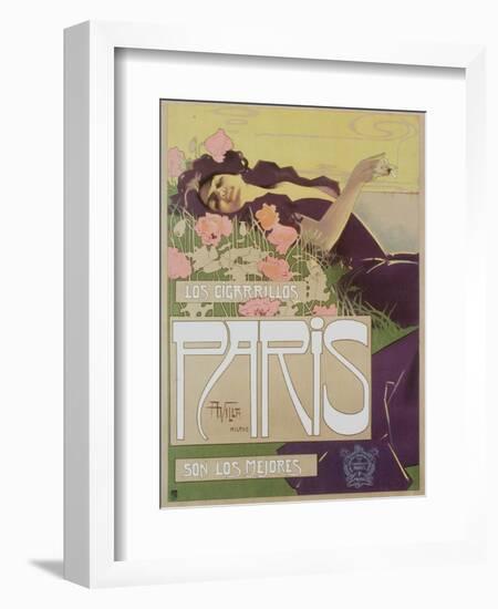 Art Nouveau Cigarettes, Los Cigarillos Women Smoking, UK, 1920-null-Framed Giclee Print