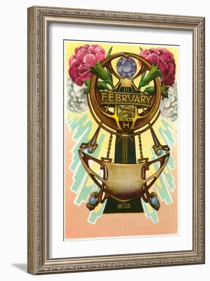 Art Nouveau February, Pisces-null-Framed Art Print